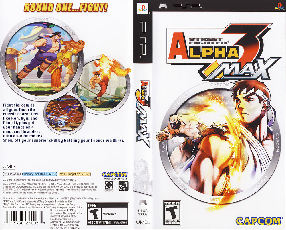 PSP - Street Fighter Alpha 3 Max [NO MANUAL]