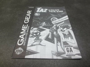 Game Gear Manuals - Taz in Escape from Mars
