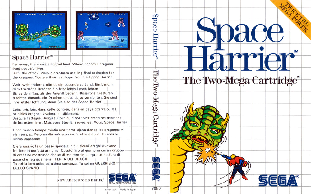 Master System - Space Harrier The Two Mega Cartridge {NO MANUAL}