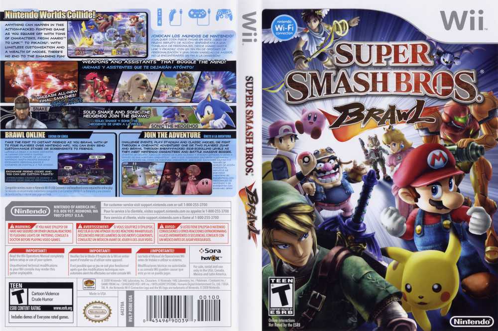 Wii - Super Smash Bros. Brawl {NO MANUAL}