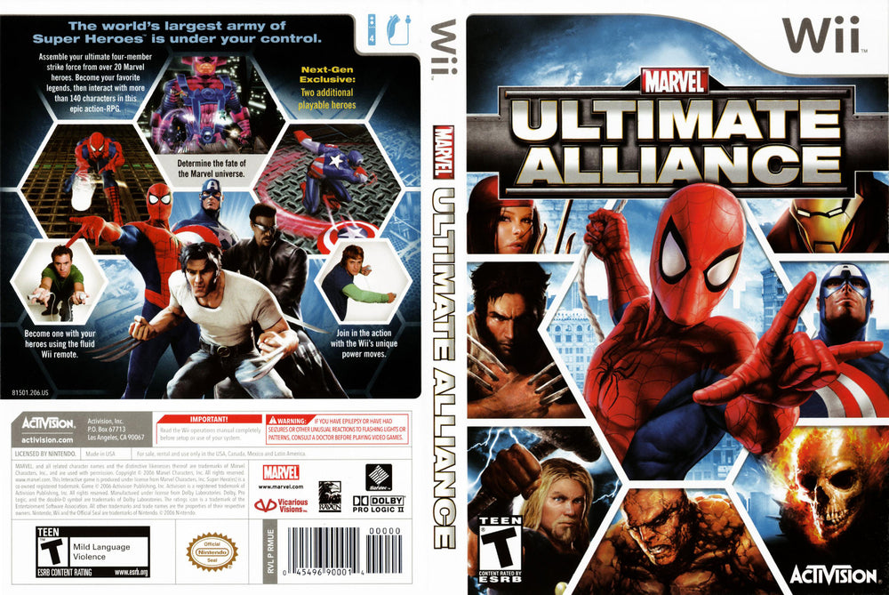 Wii - Marvel Ultimate Alliance {NO MANUAL}