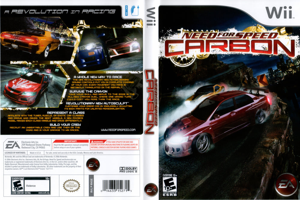 Wii - Need for Speed Carbon {NO MANUAL}