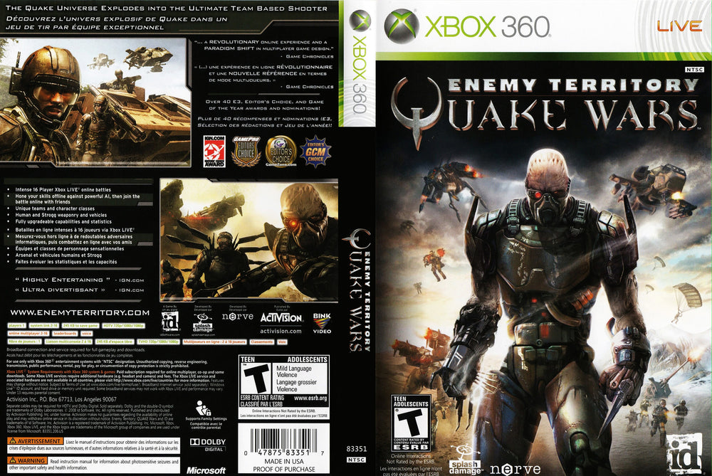 Xbox 360 - Enemy Territory Quake Wars
