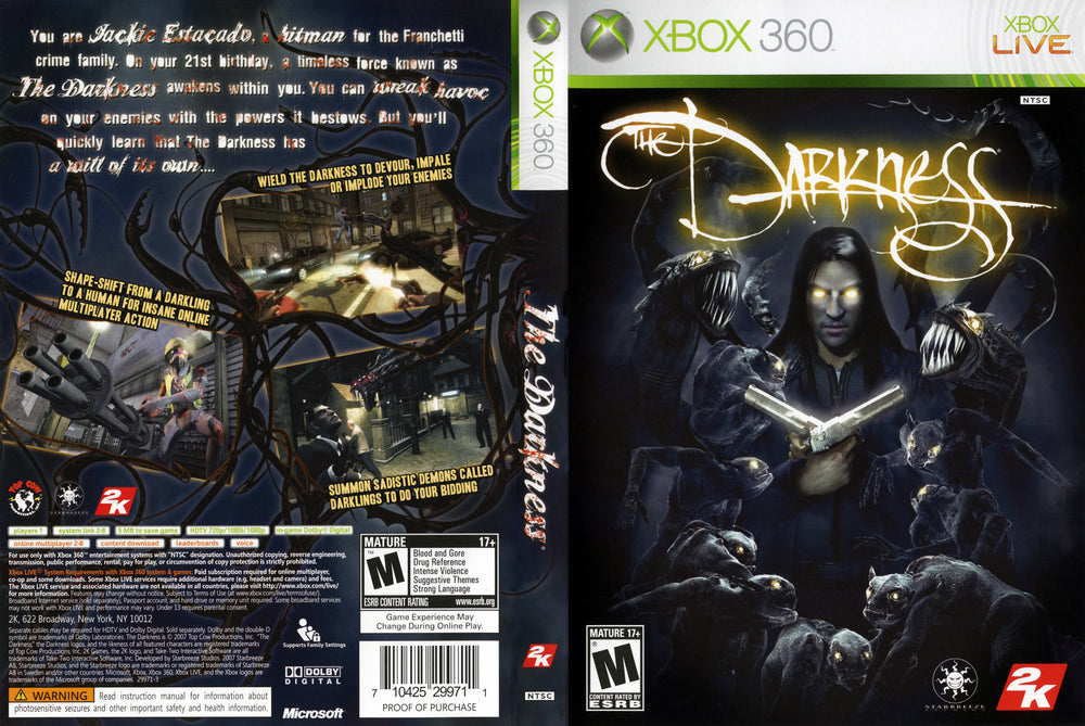 Xbox 360 - The Darkness {CIB}